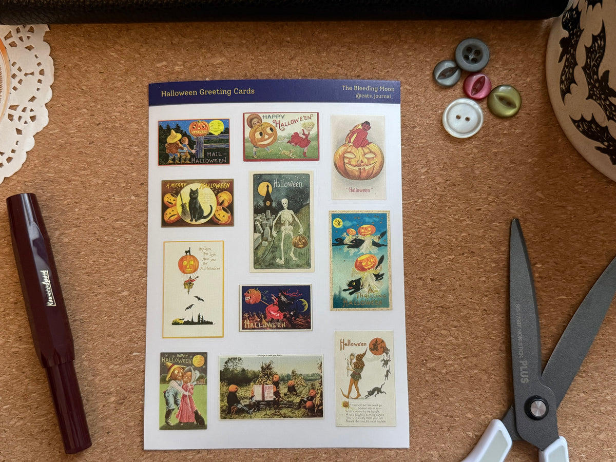 Halloween Greeting Cards Stickers 🎃