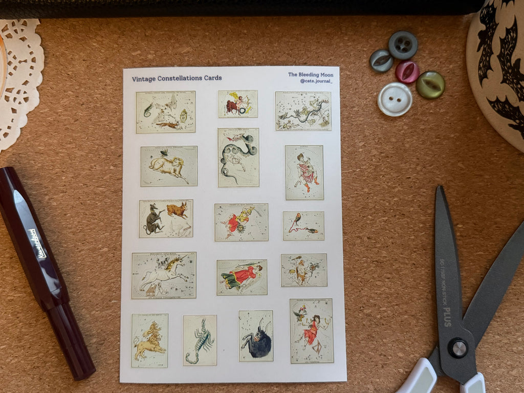 Vintage Constellation Cards Stickers 🌌