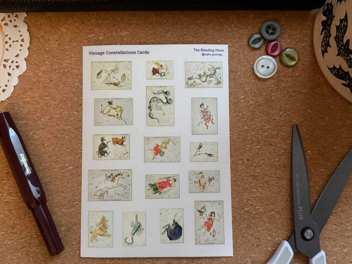Vintage Constellation Cards Stickers 🌌