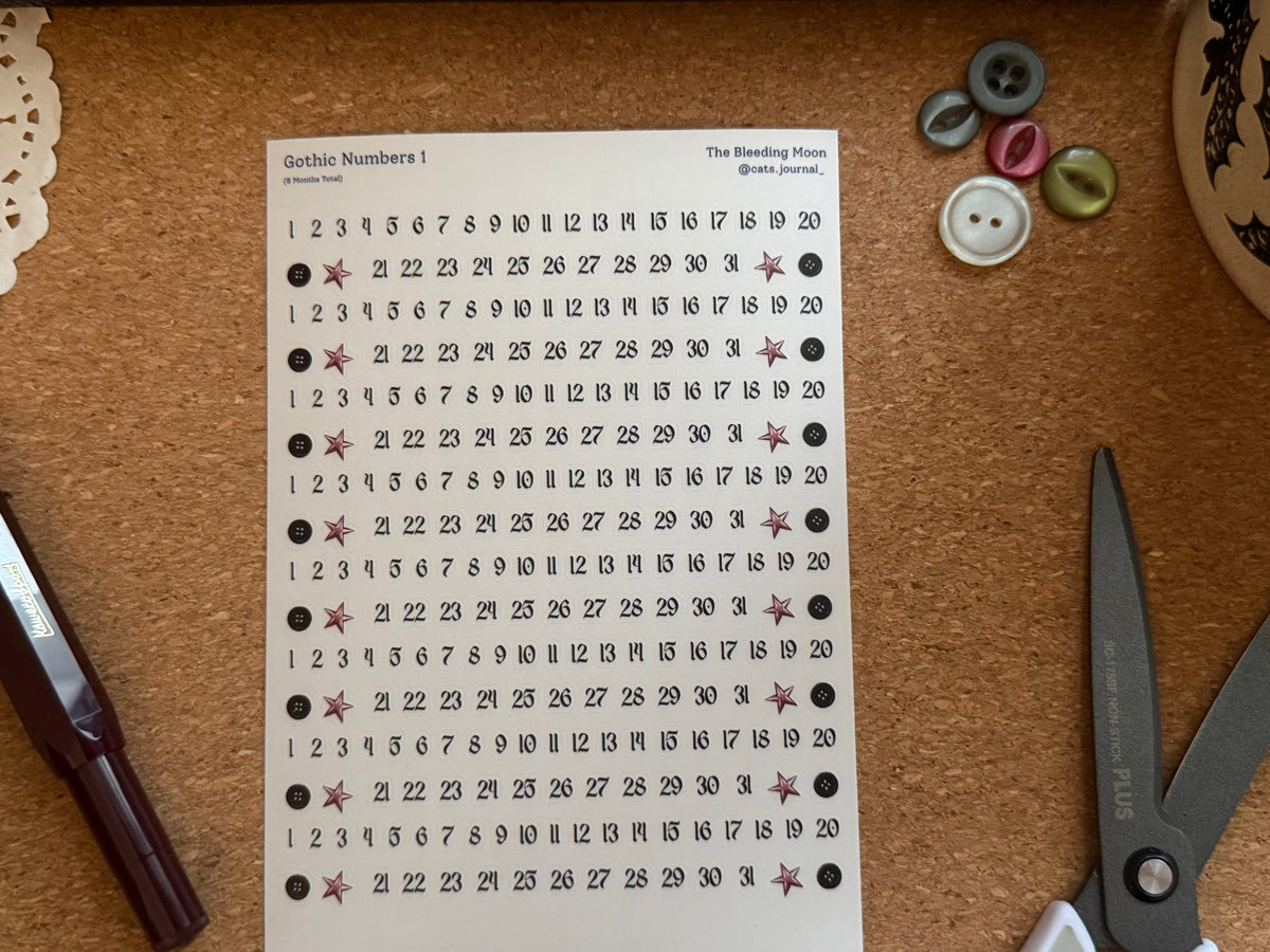 Gothic Numbers 1 Stickers 🗝️