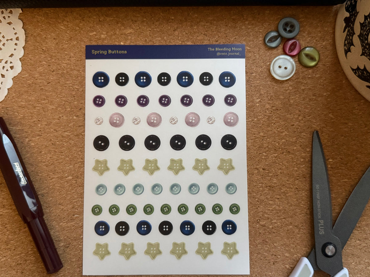 Spring Buttons Stickers 🌷