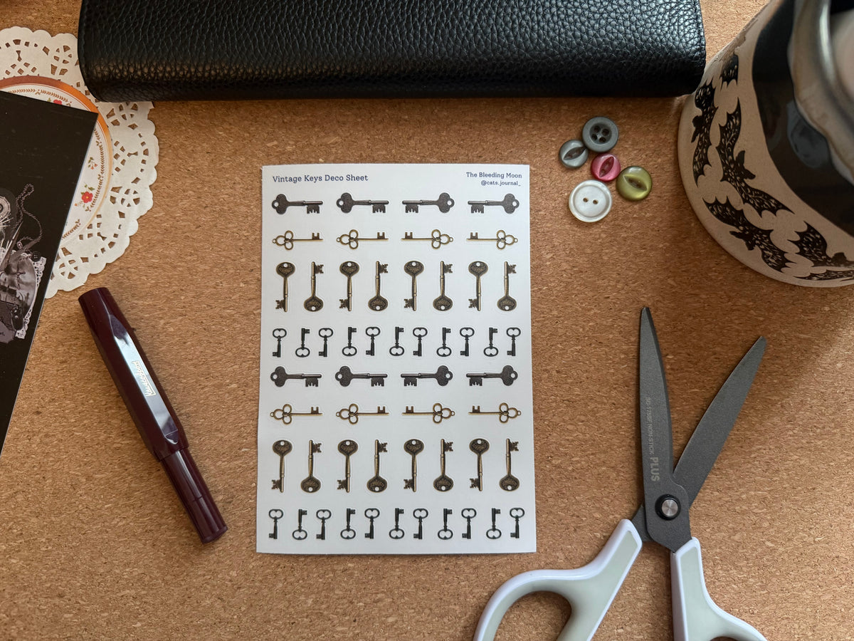 Vintage Keys Deco Stickers 🗝️