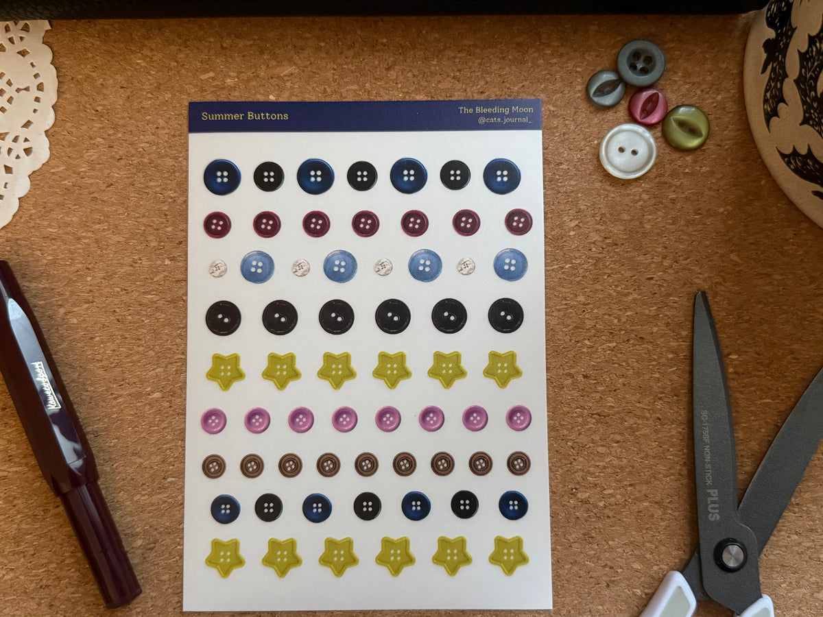 Summer Buttons Stickers 🌞
